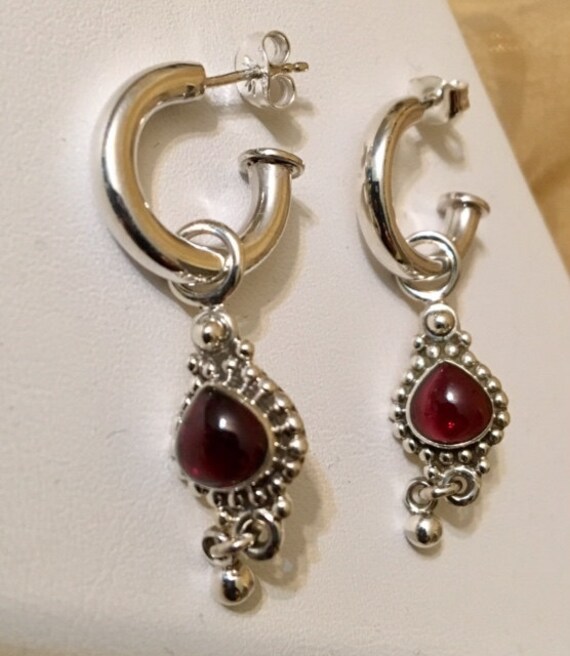 Granat Sterling Silber Ohrringe 425 von SandyNationJewelry