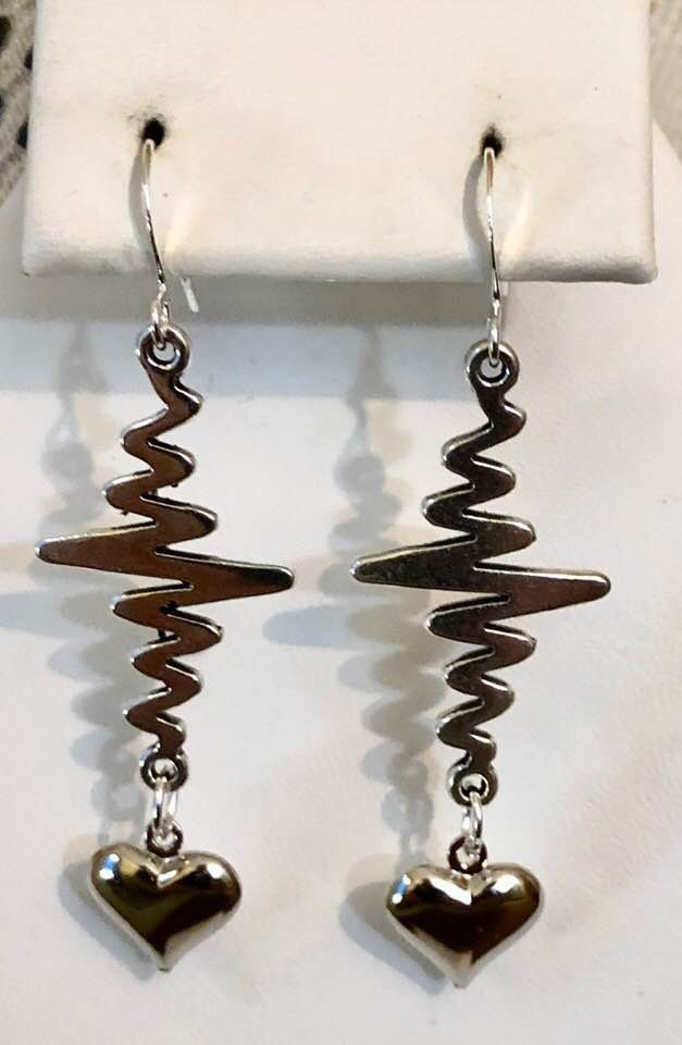 Herzschlag Ohrringe Mit 215Er Silber Herz von SandyNationJewelry
