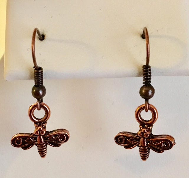 Hummel-Kupfer Über Zinn Ohrringe 269 von SandyNationJewelry