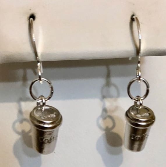 Kaffeebecher Ohrringe 098 von SandyNationJewelry