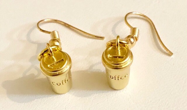 Kaffeebecher Ohrringe 099 von SandyNationJewelry