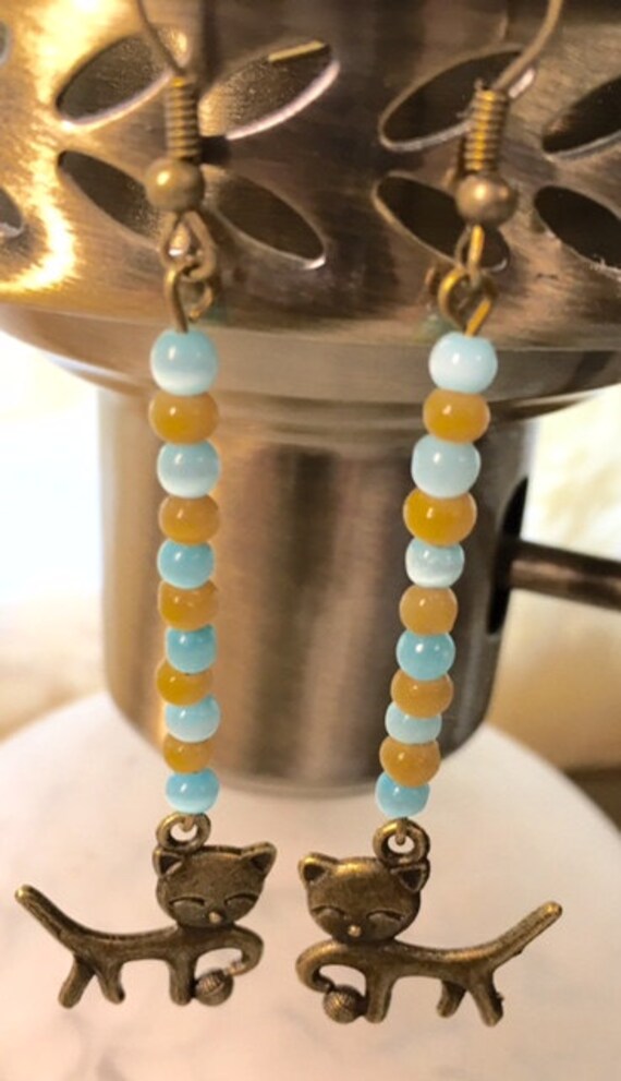 Katzenauge Katzenohrringe 077 von SandyNationJewelry