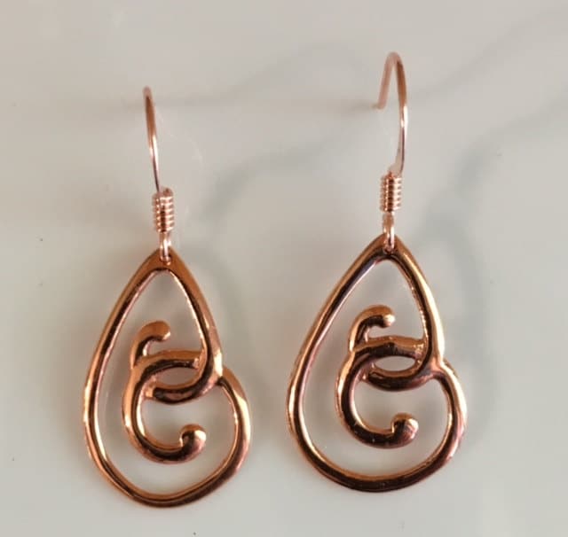 Kupfer Ausgefallene Offene Teardrop Ohrringe 238 von SandyNationJewelry