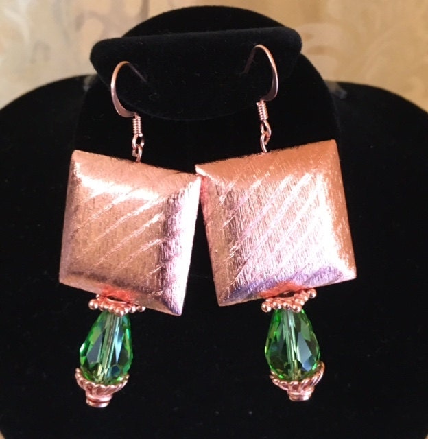 Kupfer Ohrringe Mit Perlen 241 von SandyNationJewelry