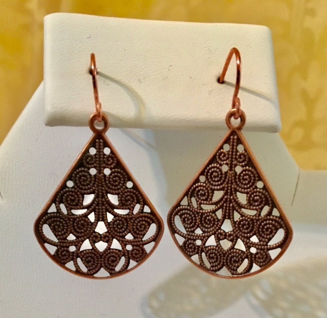 Kupfer Überzogener Stahl Ohrringe 242 von SandyNationJewelry