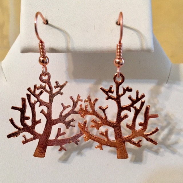 Kupfer Zweig Ohrringe 254 von SandyNationJewelry