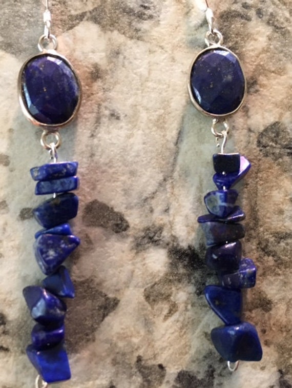Lapis Und Sterling Silber Ohrringe 433 von SandyNationJewelry