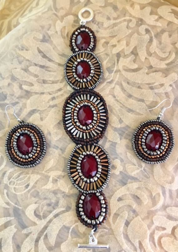 Mehrfarbiger Perlen Schmuck Set 645 von SandyNationJewelry