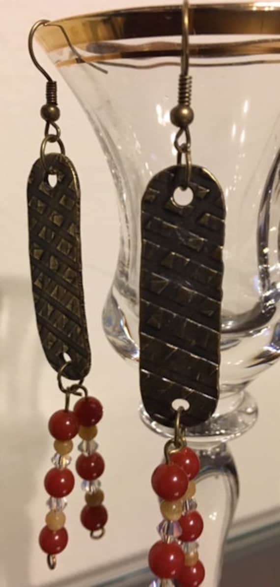 Ohrringe Aus Antiker Bronze Zinn 044 von SandyNationJewelry