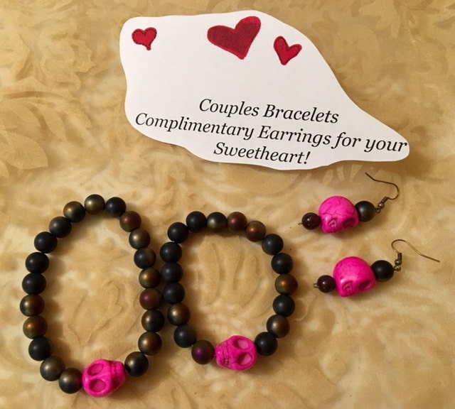 Paar Armbänder Echte Edelsteine 822 von SandyNationJewelry