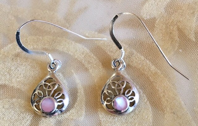 Perlmutt Sterling Silber 458 Ohrringe von SandyNationJewelry