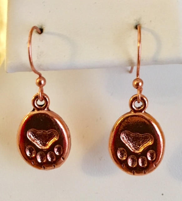 Pet Paw Antik Kupfer Über Zinn Ohrringe 251 von SandyNationJewelry