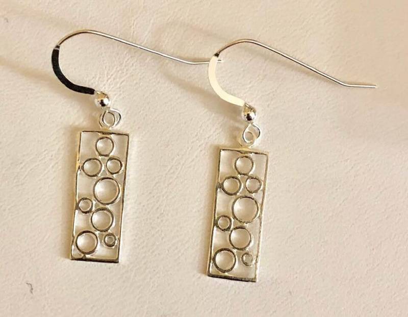 Rechteckige Ohrringe Aus Silber 251 von SandyNationJewelry