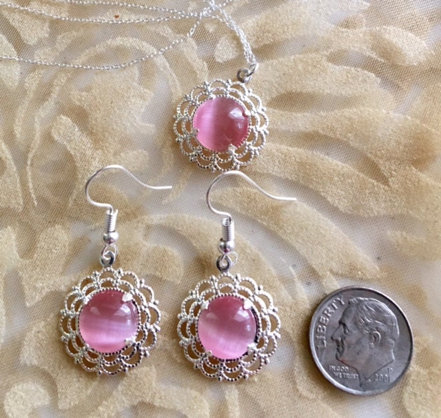 Rosa Katzenauge Schmuckset | Stücke Separat Erhältlich 607 von SandyNationJewelry