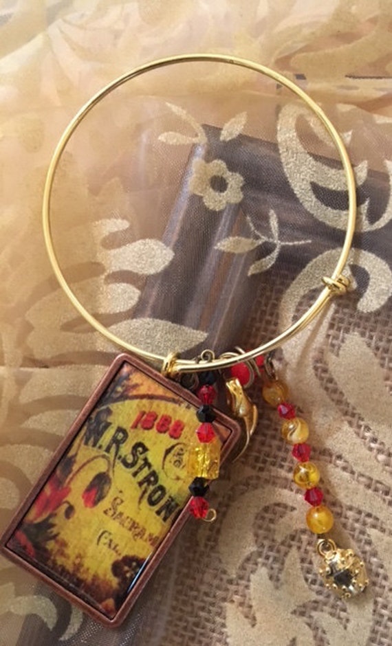 Rot Und Gelb Garten Sehnsucht Erweiterbar Armreif 667 von SandyNationJewelry