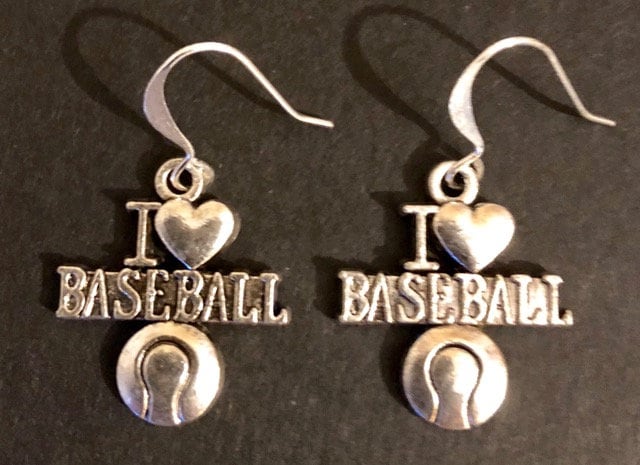 Schulgeist I Love Baseball Ohrringe 124 von SandyNationJewelry