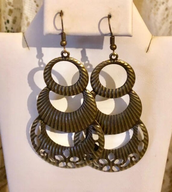 Verzierte Ohrringe Bronze 160 von SandyNationJewelry