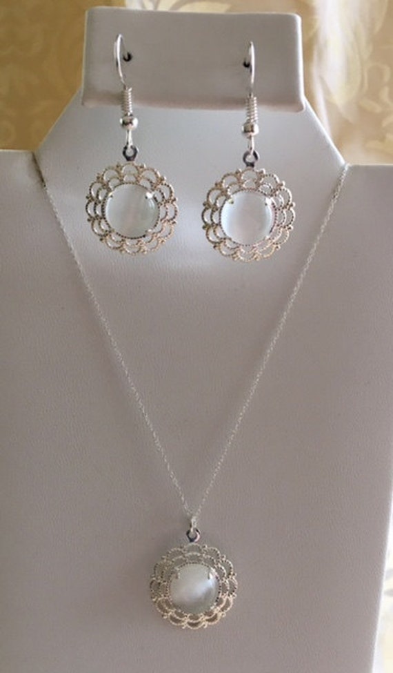 Weißes Katzenauge Schmuckset | Stücke Separat Erhältlich 609 von SandyNationJewelry