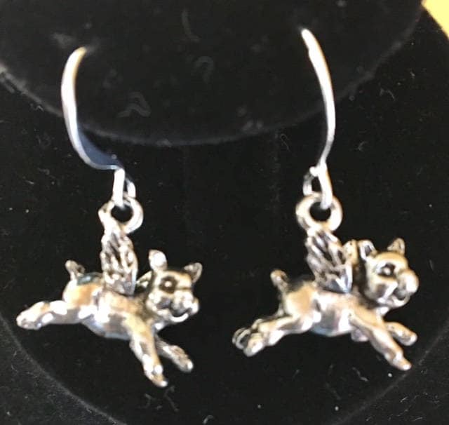 Wenn Schweinchen Fliegen Silber Gefüllt Ohrringe 174 von SandyNationJewelry