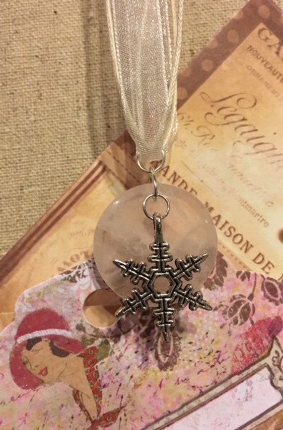 stein Anhänger Mit Schneeflocken Charm 642 von SandyNationJewelry