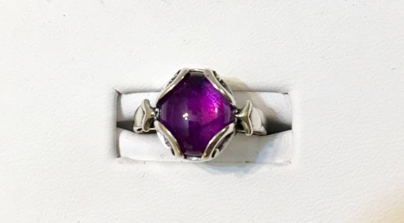sterling Silber Amethyst Ring - Schöne Swirl Setting 949 von SandyNationJewelry