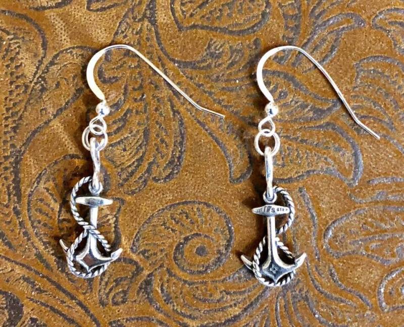 sterling Silber Anker Mit Seil Ohrringe 278 von SandyNationJewelry