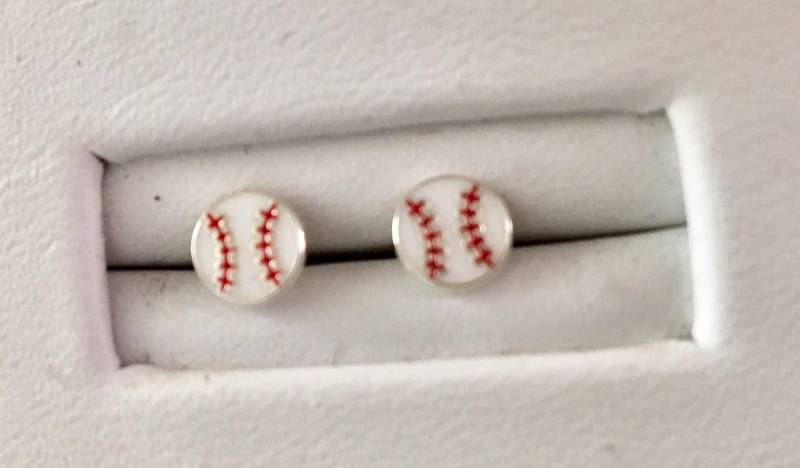 sterling Silber Baseball Ohrringe 1011 von SandyNationJewelry