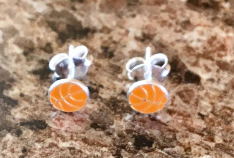sterling Silber Basketball Ohrringe 1031 von SandyNationJewelry