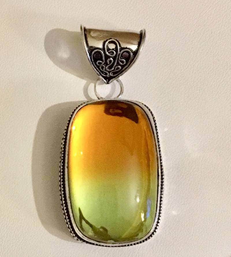 sterling Silber Bi-Color Turmalin Anhänger 415 von SandyNationJewelry