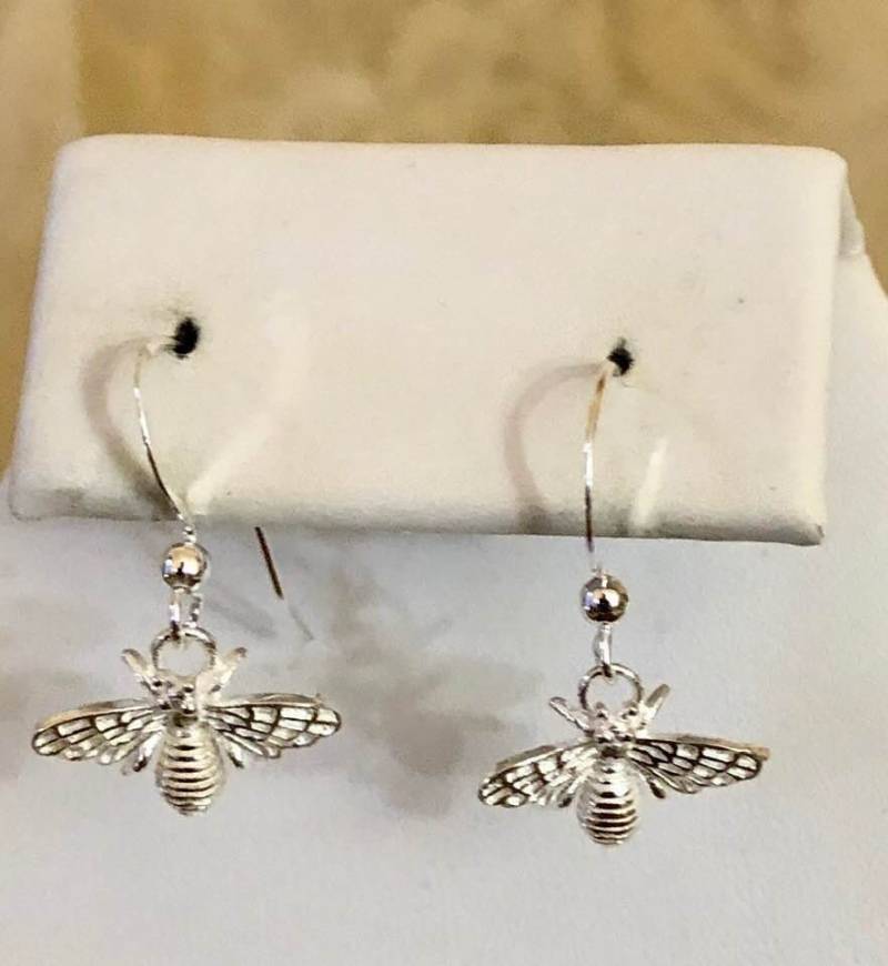 sterling Silber Bienen Ohrringe 244 von SandyNationJewelry