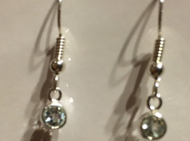 sterling Silber Blautopas Ohrringe 447 von SandyNationJewelry