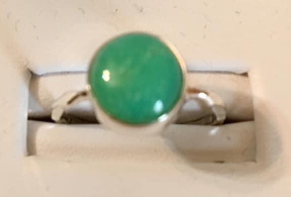 sterling Silber Chrysopras Ring 978 von SandyNationJewelry