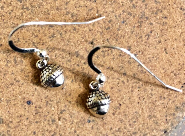 sterling Silber Eichel Ohrringe 260 von SandyNationJewelry