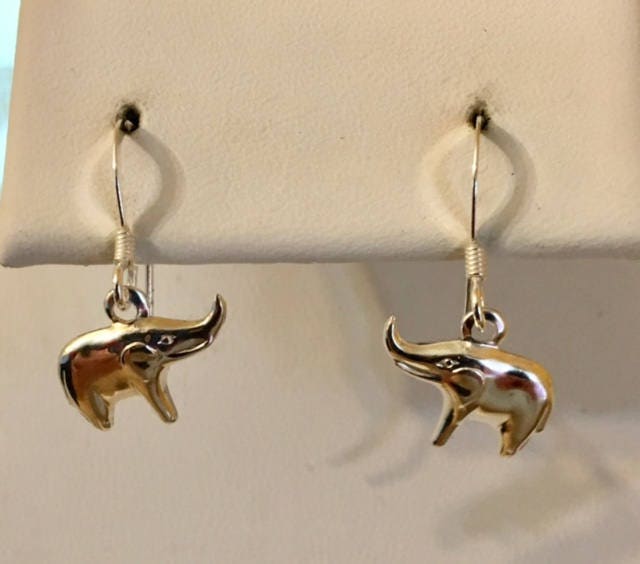 sterling Silber Elefanten Ohrringe 364 von SandyNationJewelry