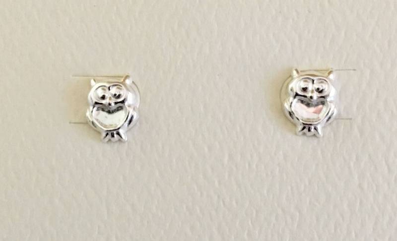 sterling Silber Eule Ohrringe 1030 von SandyNationJewelry
