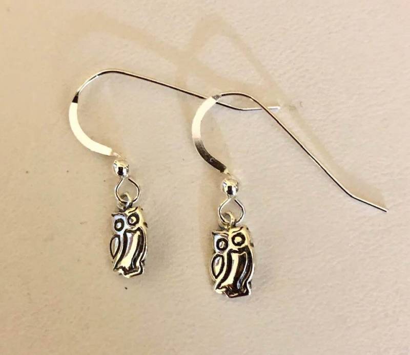 sterling Silber Eule Ohrringe 263 von SandyNationJewelry