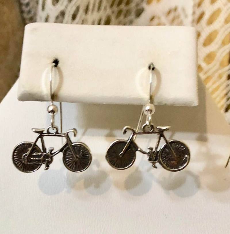 sterling Silber Fahrrad Ohrringe 325 von SandyNationJewelry