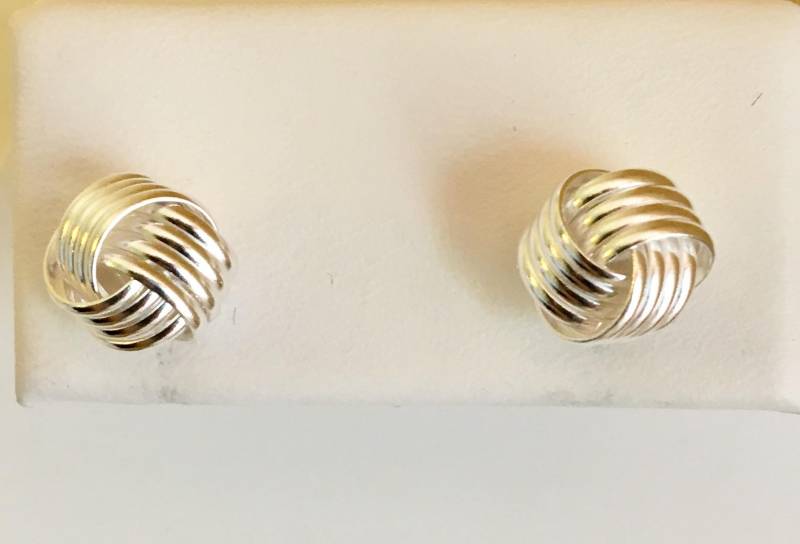 sterling Silber Fancy Knoten Ohrringe 1018 von SandyNationJewelry