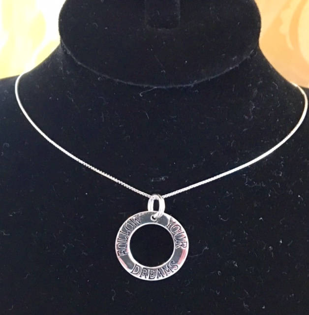 sterling Silber Folge Deinen Träumen Halskette Ssn9 von SandyNationJewelry