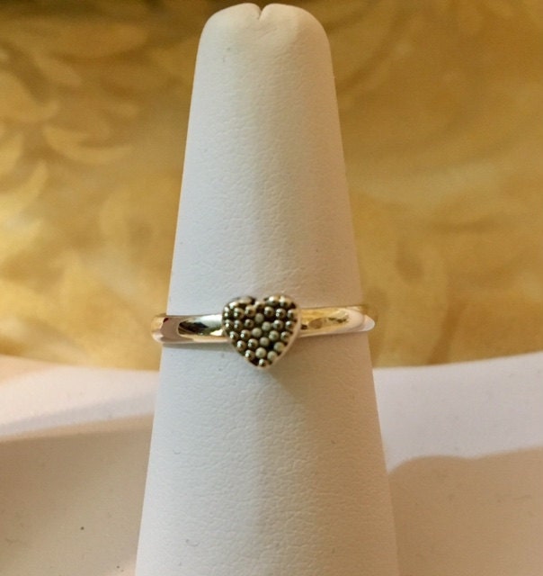 sterling Silber Herz-Ring 974 von SandyNationJewelry