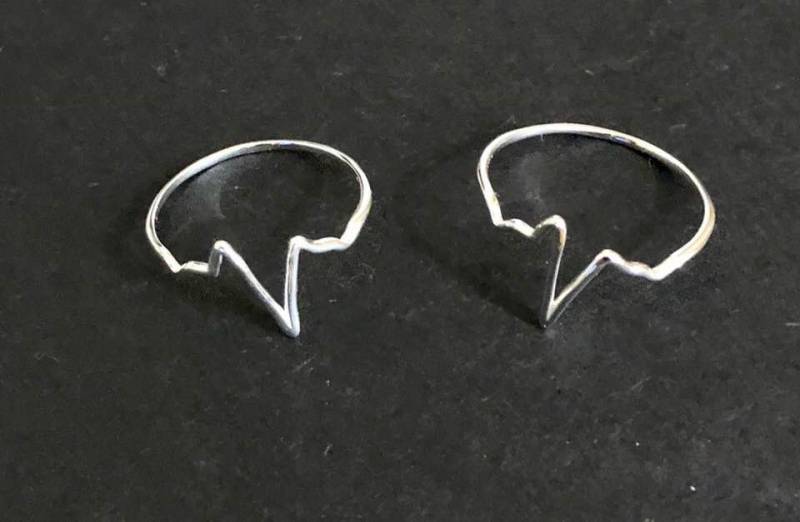 sterling Silber Herzschlag Ring 942 von SandyNationJewelry
