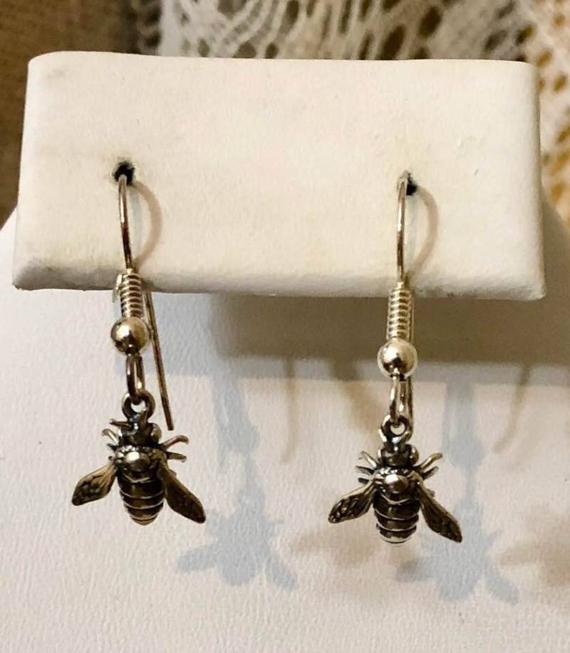 sterling Silber Honigbiene Ohrringe 331 von SandyNationJewelry