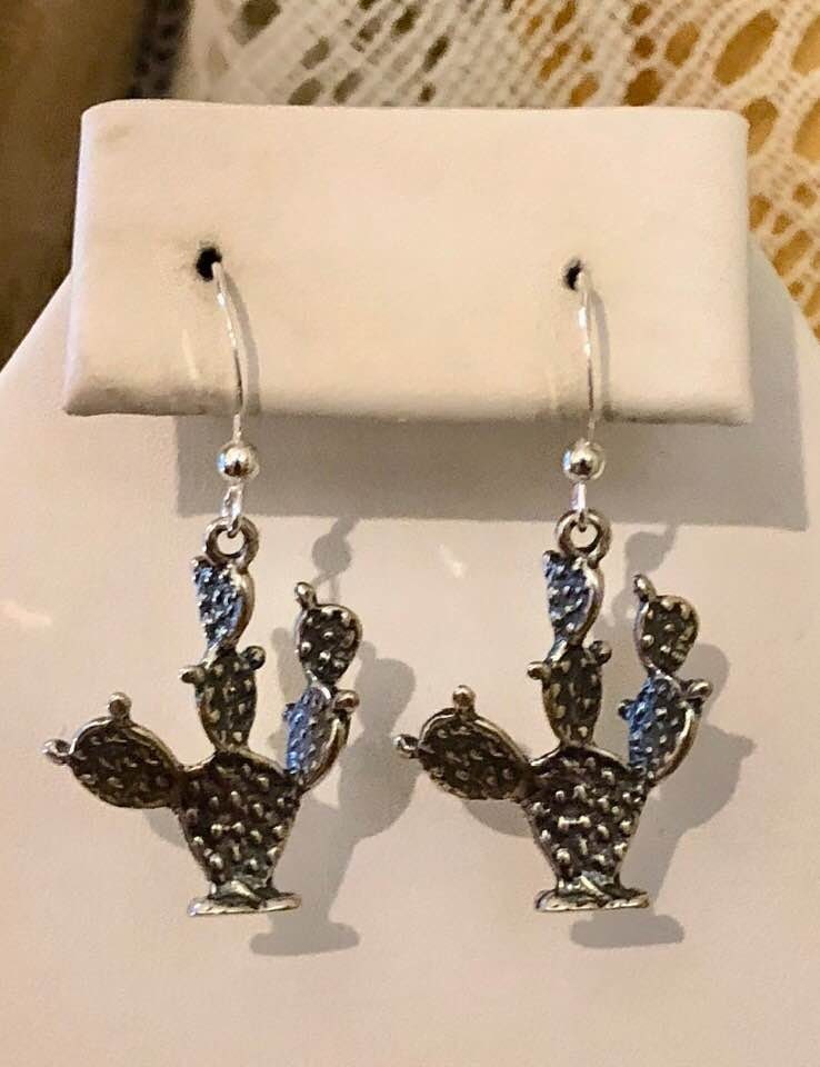 sterling Silber Kaktus Ohrringe von SandyNationJewelry