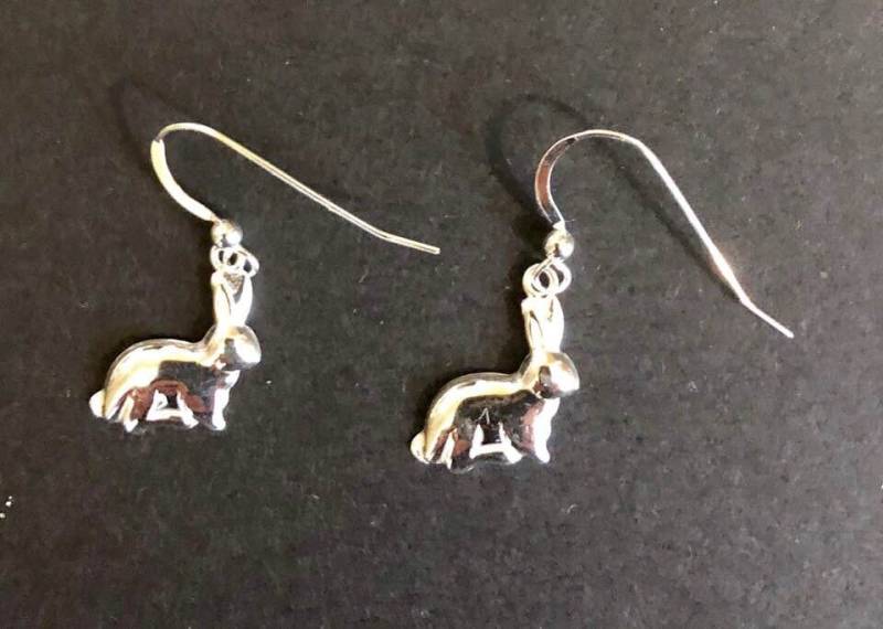 sterling Silber Kaninchen Ohrringe 279 von SandyNationJewelry