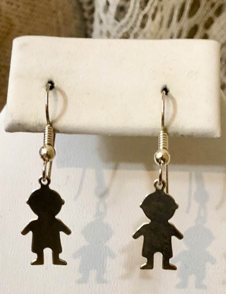 sterling Silber Kleiner Junge Ohrringe 326 von SandyNationJewelry