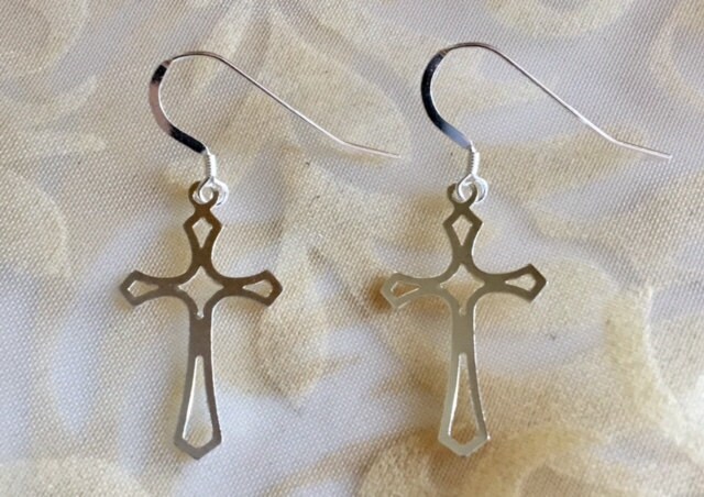sterling Silber Kreuz Ohrringe 387 von SandyNationJewelry
