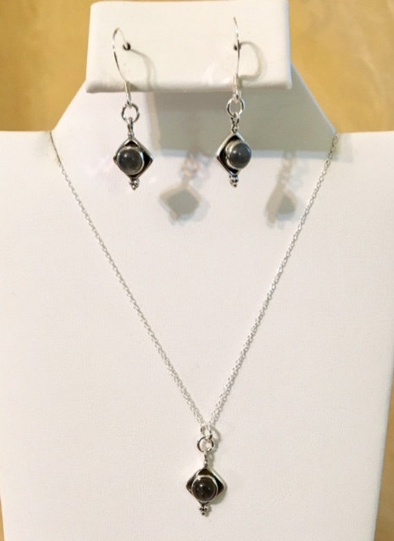sterling Silber Labradorit Halskette Und Ohrring Set | Separat Erhältlich 437 von SandyNationJewelry