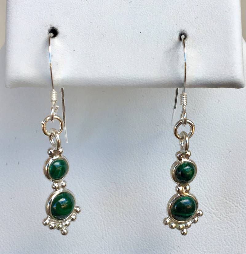 sterling Silber Malachit Ohrringe 438 von SandyNationJewelry
