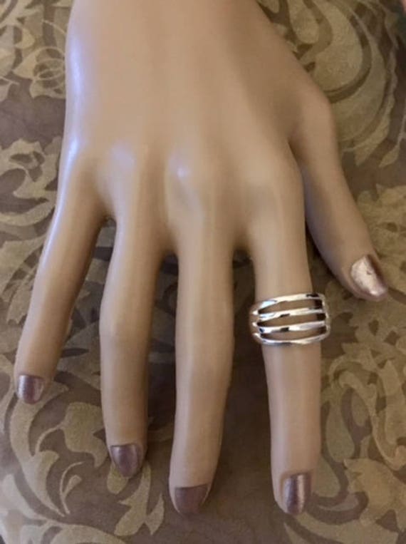 sterling Silber Offenes Band Design Ring 956 von SandyNationJewelry