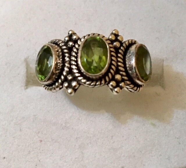 sterling Silber Peridot Ring 967 von SandyNationJewelry